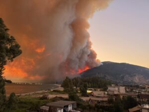 Η φωτιά έφτασε έξω από τη Βόνιτσα
