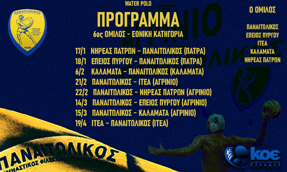 Ιστορική πρεμιέρα για την υδατοσφαίριση του Παναιτωλικού