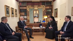 Συνάντηση Δένδια με τον Μητροπολίτη Αιτωλίας και Ακαρνανίας Δαμασκηνό στο Μεσολόγγι