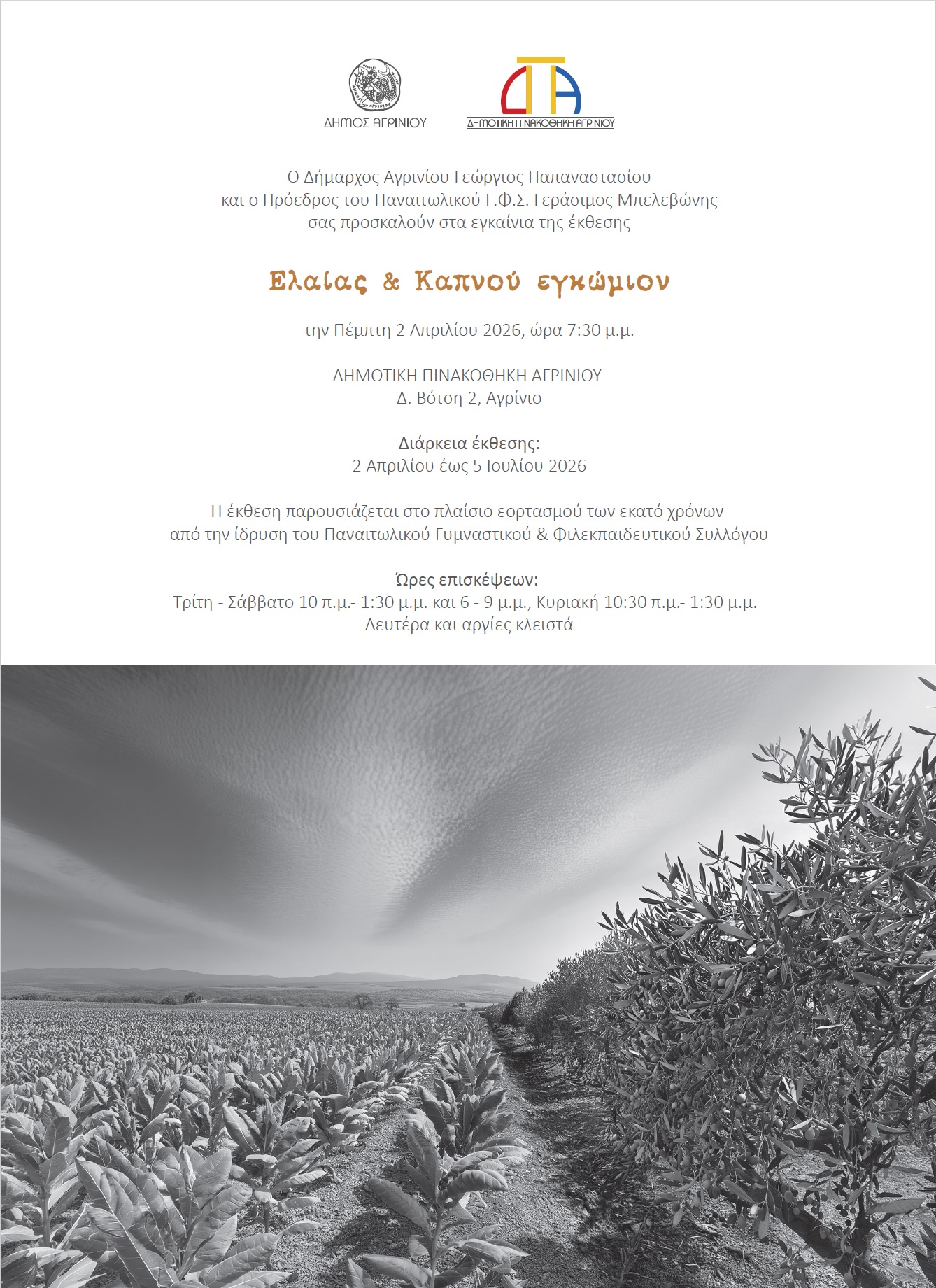 «Ελαίας & καπνού εγκώμιον»: Μεγάλη εικαστική έκθεση στο Αγρίνιο για τα 100 χρόνια του Παναιτωλικού