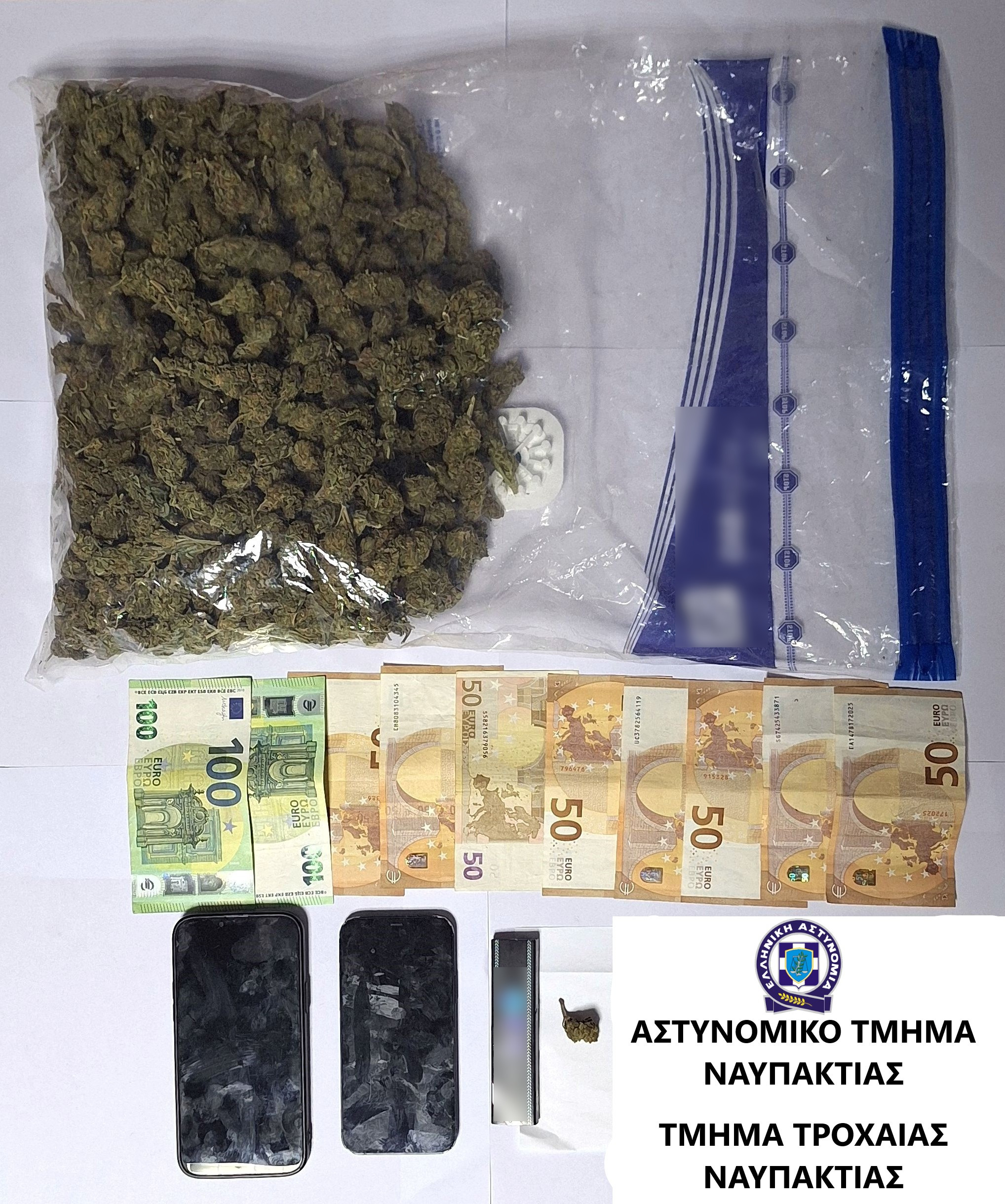 Ναυπακτία: Δύο συλλήψεις για διακίνηση ναρκωτικών – Κατασχέθηκαν 750 γραμμάρια κάνναβης