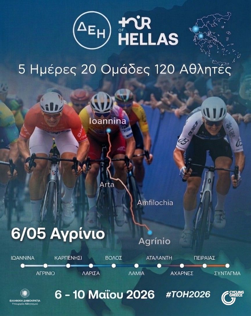 Αγρίνιο: Στο επίκεντρο του ΔΕΗ Tour of Hellas 2026 – Εδώ ο τερματισμός του 1ου ετάπ