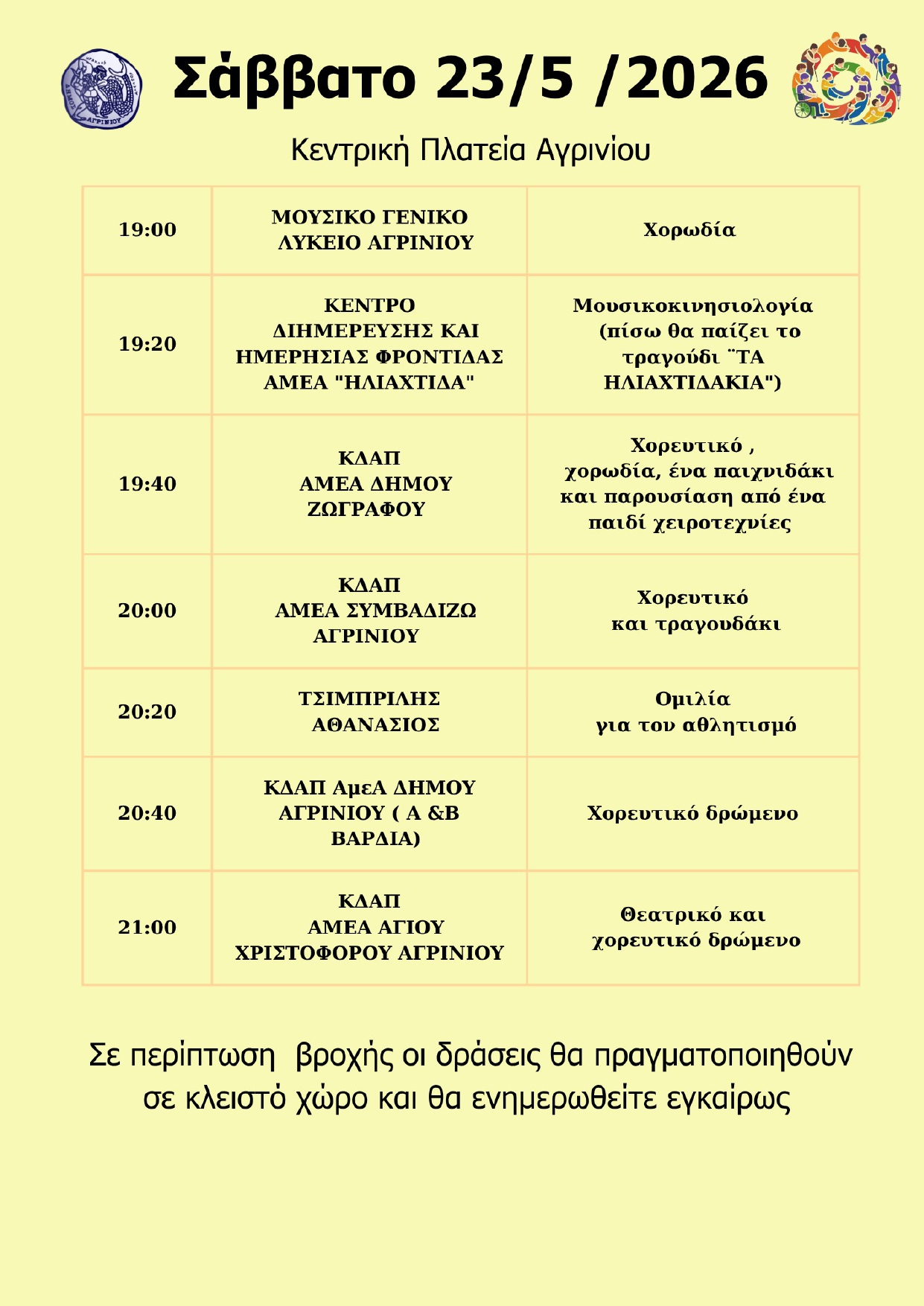 Αγρίνιο: Στις 23 και 24 Μαΐου το 2ο Πανελλήνιο Συμπεριληπτικό Φεστιβάλ ΚΔΑΠ ΑμεΑ