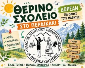 Θερινό Σχολείο στο Περδικάκι από τον Σύλλογο Απανταχού Περδικακιωτισσών «Οι Περδικακιώτισσες»