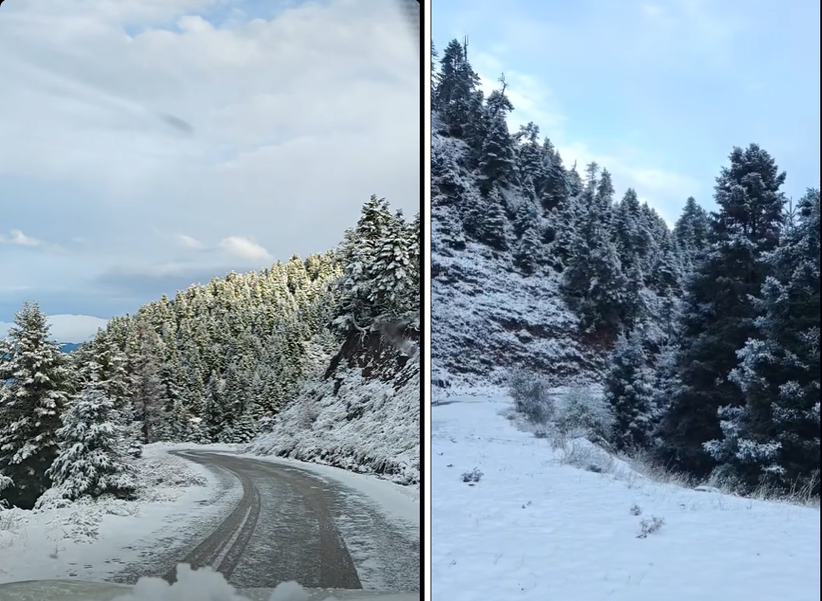 Χιόνια ανήμερα της 28ης Οκτωβρίου στο Λαμπίρι και τα Κρυονέρια